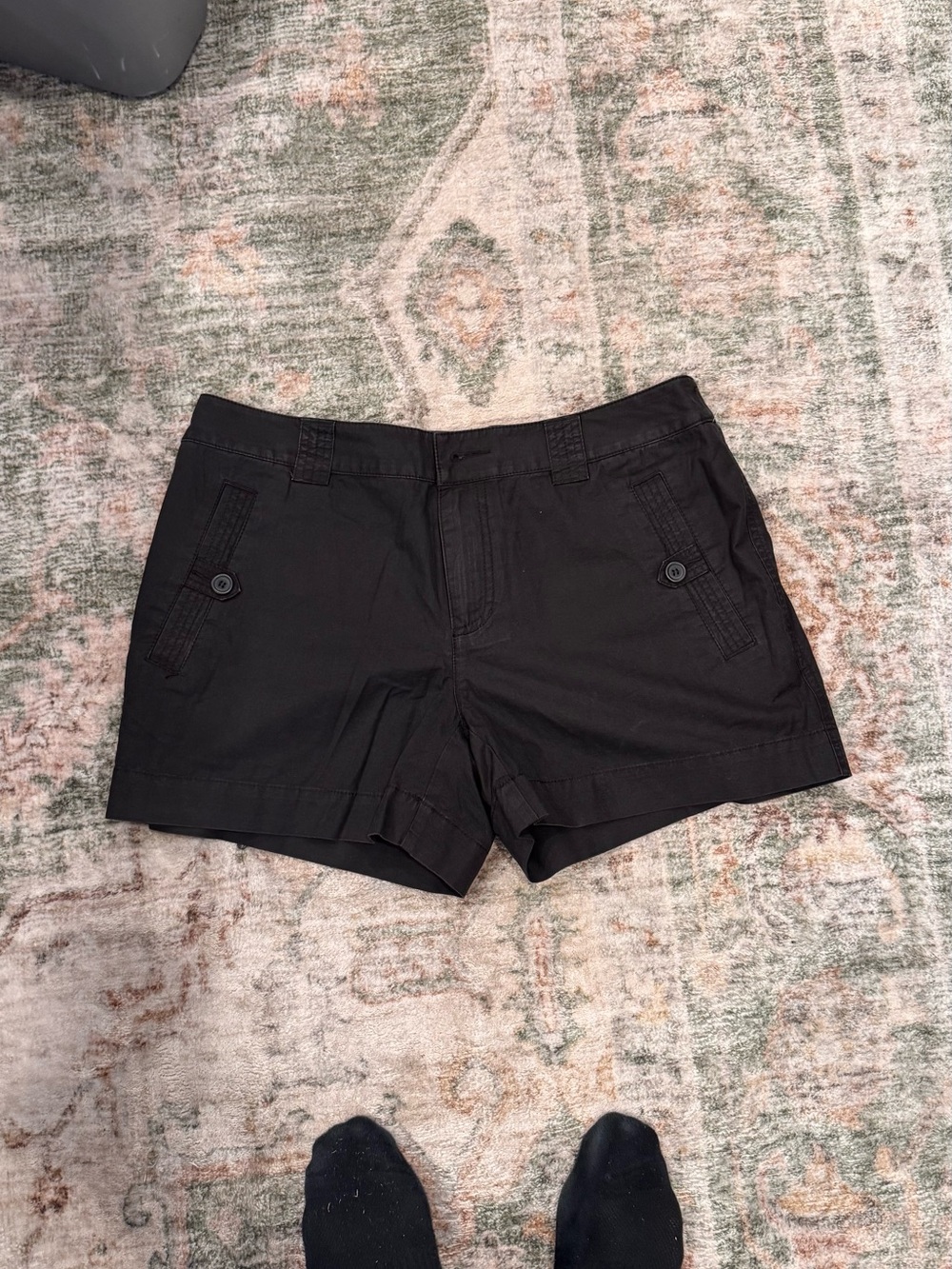 Liz Claiborne Black Women's Button-Pocket Bermuda Shorts